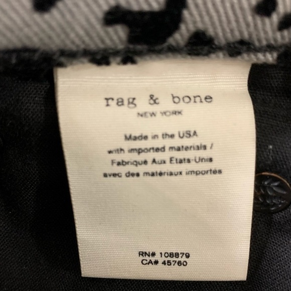 Rag & Bone High Rise Cheetah Print Raw Hem Jeans Size 24 - Picture 9 of 11